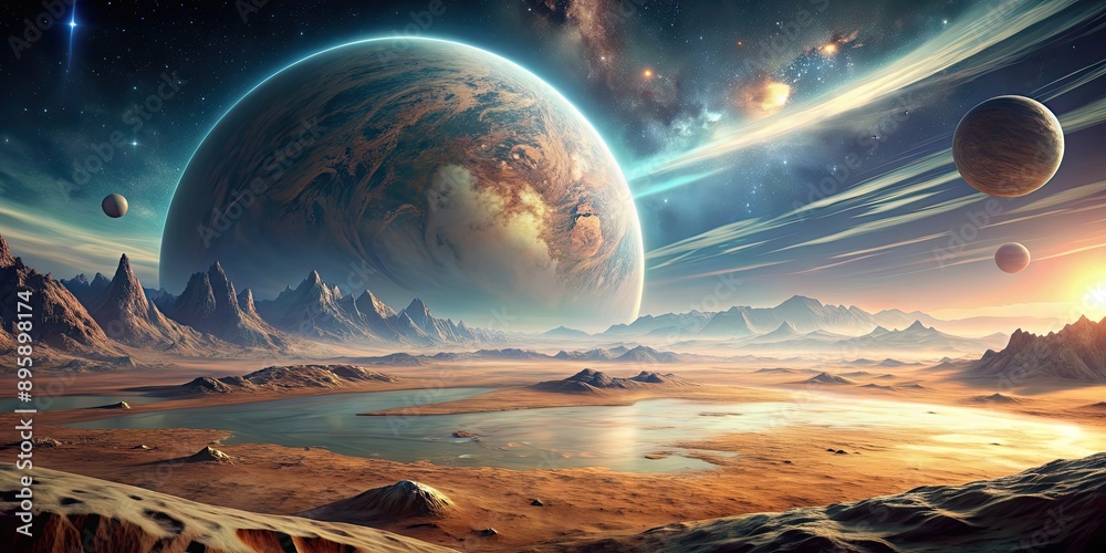 custom made wallpaper toronto digitalMysterious sci-fi planet with alien landscapes and futuristic technology, alien, technology, futuristic