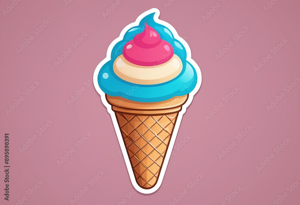 Charming Retro Ice Cream Cone Graphic for Children's Products and Marketing Charming Retro Ice Cream Cone Graphic for Children's Products and Marketing