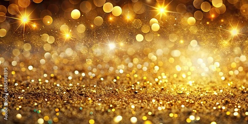 Sparkling gold glitter and confetti on a background, creating a festive and glamorous abstract design , gold, glitter