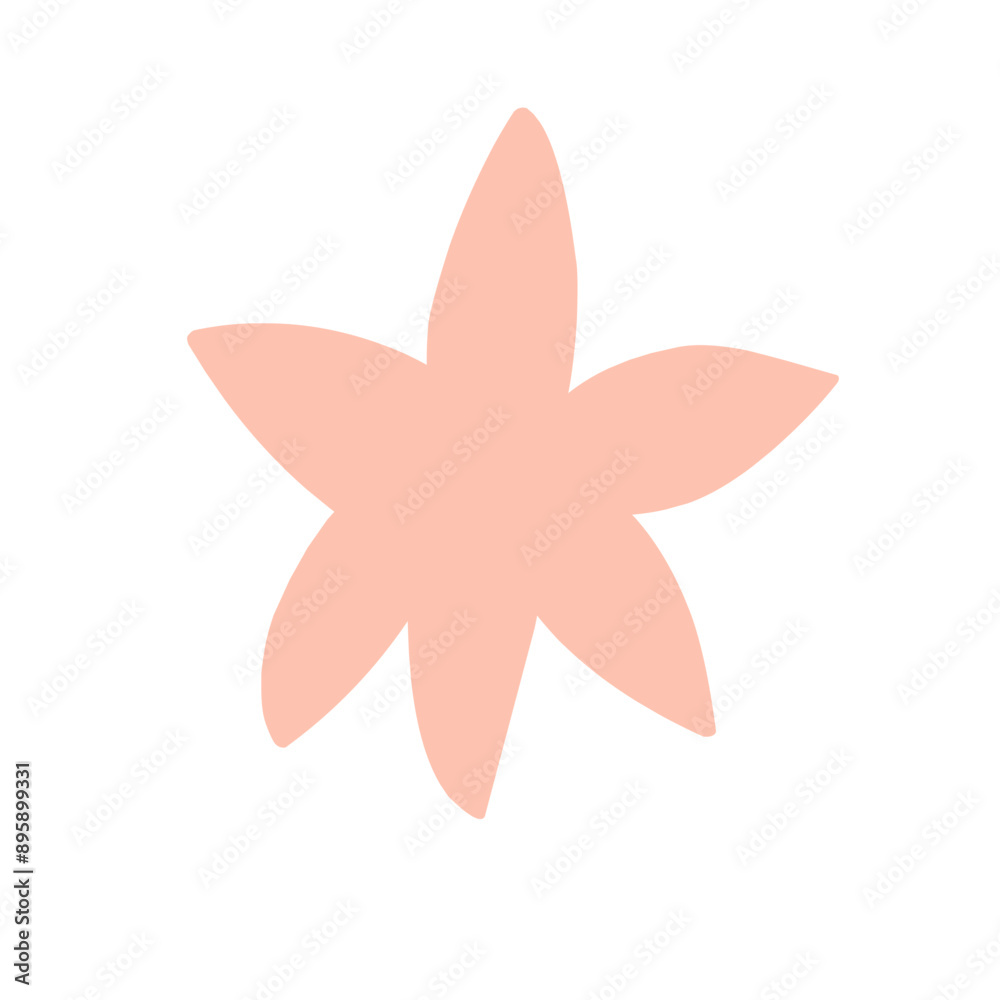 Abstract flowers. Spring flora. Flat vector illustration on white background