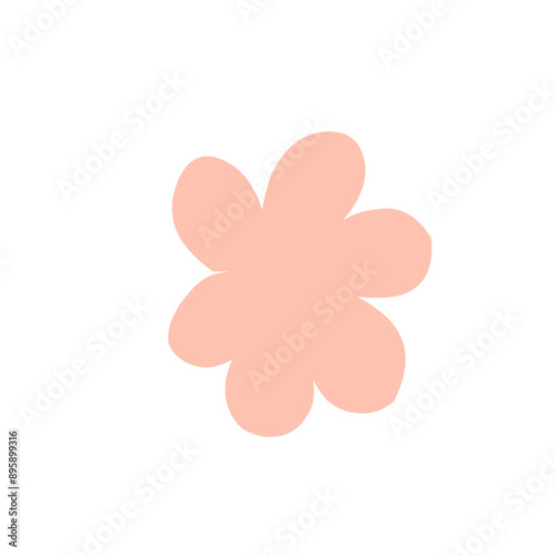 Abstract flowers. Spring flora. Flat vector illustration on white background