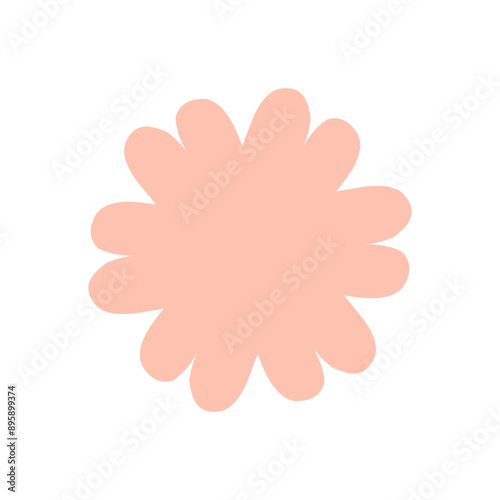 Abstract flowers. Spring flora. Flat vector illustration on white background