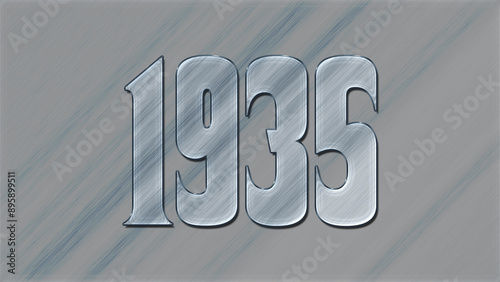 3D Glass effect number design of 1935, glassy background.