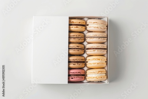 macaron box mockup, on white background, branding