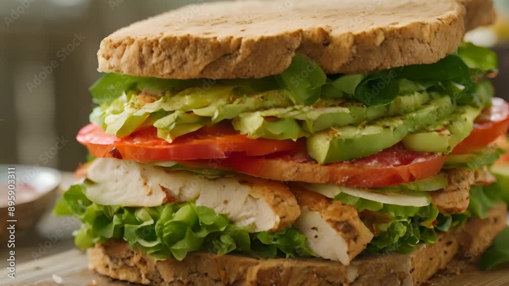 A Symphony of Flavors: Chicken, Avocado, and Tomato Sandwich A Symphony of Flavors: Chicken, Avocado, and Tomato Sandwich