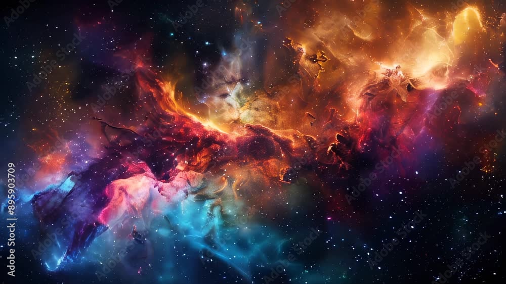 Vibrant stellar nebula with colorful gases in space Vibrant stellar nebula with colorful gases in space