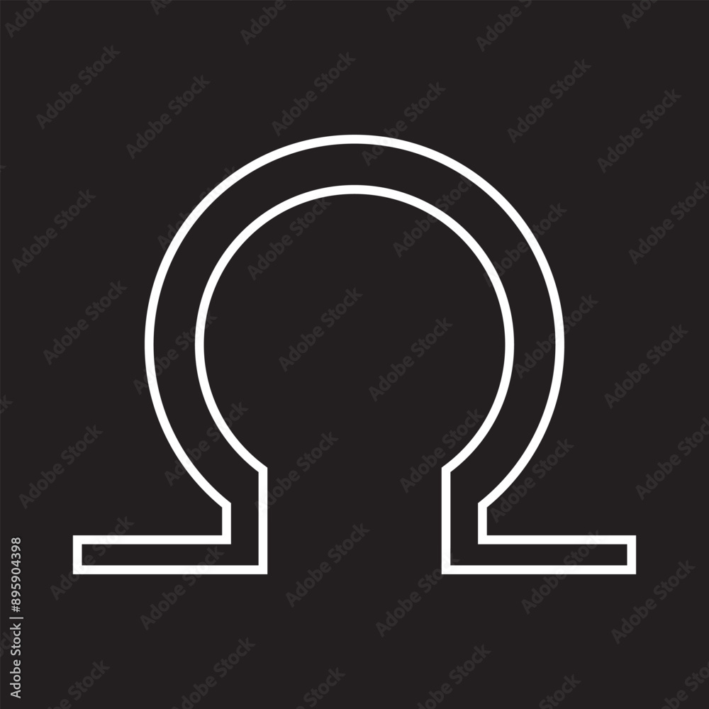 Omega icon silhouette vector art. vector illustration. EPS 10/AI Omega icon silhouette vector art. vector illustration. EPS 10/AI