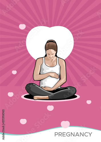 Pregnancy health theme illustration design for midwife clinic