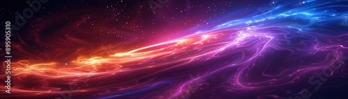 Stunning Abstract Cosmic Landscape with Vibrant Colors and Swirling Patterns in Outer Space