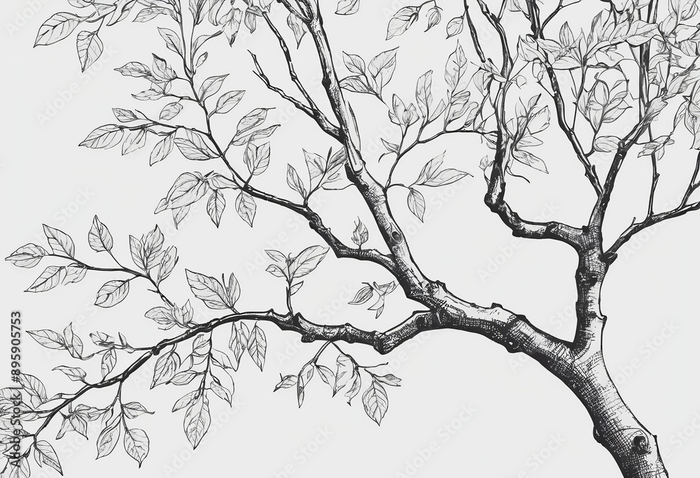 Organic Tree Branches Illustration for Eco-Friendly Projects
