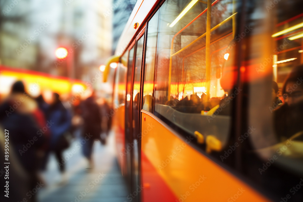 Ai generated picture of a city bus powered speed riding down a busy ...