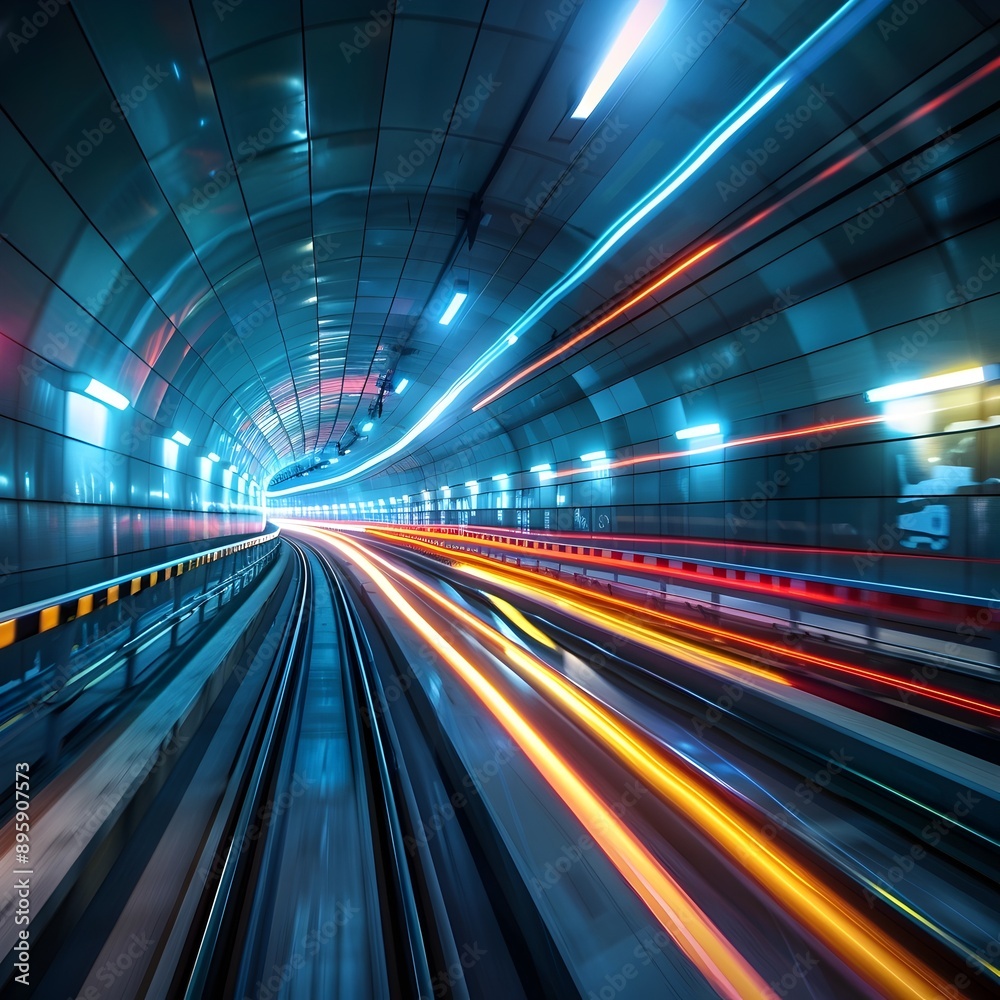 Conceptual image depicting a futuristic transportation infrastructure featuring a luminescent high speed quantum tunneling effect The abstract visualization showcases a dynamic Conceptual image depicting a futuristic transportation infrastructure featuring a luminescent high speed quantum tunneling effect The abstract visualization showcases a dynamic