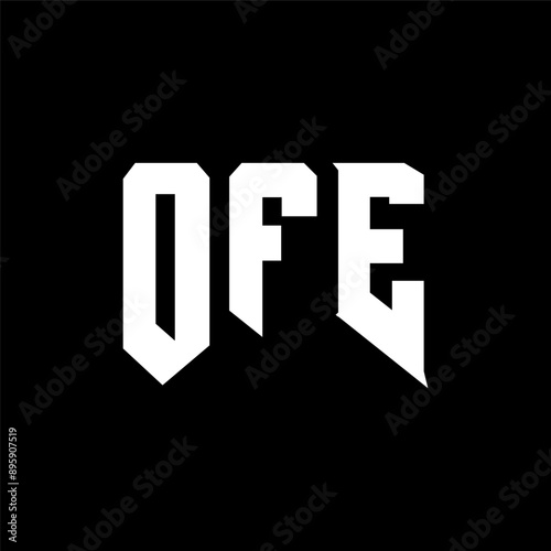 OFE letter logo design for technology company. OFE logo design black and white color combination. OFE logo, OFE vector, OFE design, OFE icon, OFE alphabet. OFE typography logo design.