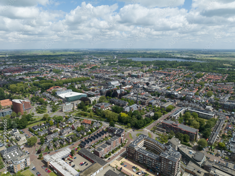 Obraz premium Alphen aan den Rijn, South Holland, The Netherlands. Aerial city overview.