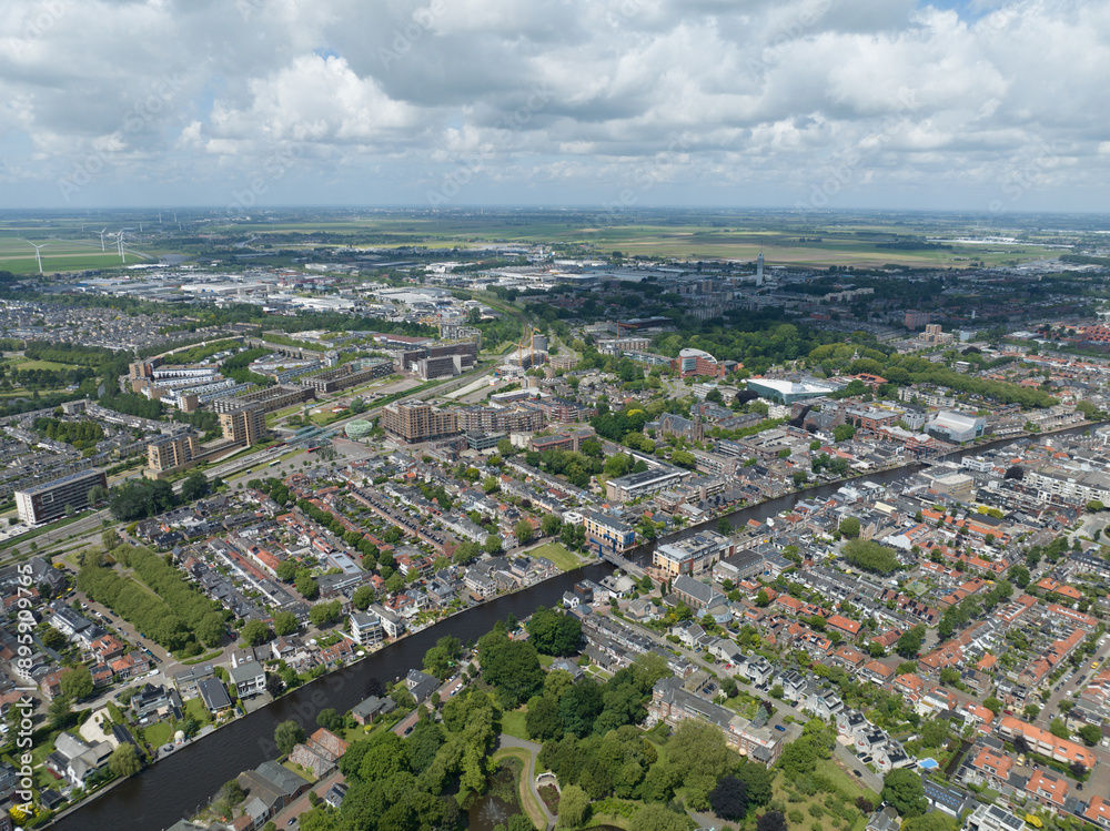 Obraz premium Alphen aan den Rijn, South Holland, The Netherlands. Aerial city overview.