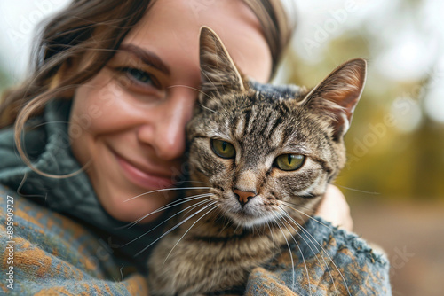 Close-Up Of Cat And Dog Resting Together: Perfect For Pet Adoption Campaigns Or Animal Welfare Advertisements