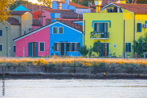 Most colorful traditional fishing town (village) Burano - Island near of Venice. Italy travel and landmarks