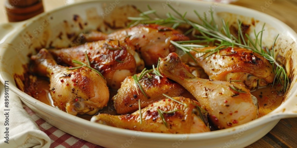 Grilled chicken with seasonings and herbs, served as an appetizer or main course for dinner. Grilled chicken with seasonings and herbs, served as an appetizer or main course for dinner.