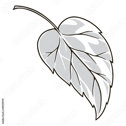 Linden tree petal emblem monochrome