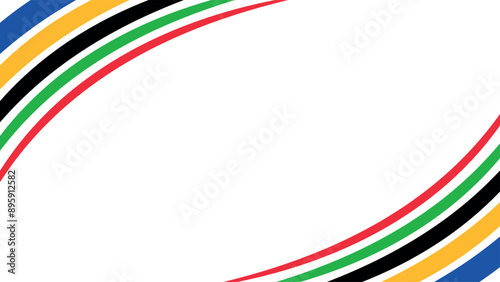 Colored lines. Multicolored lines on a white background. Banner with colored curved lines