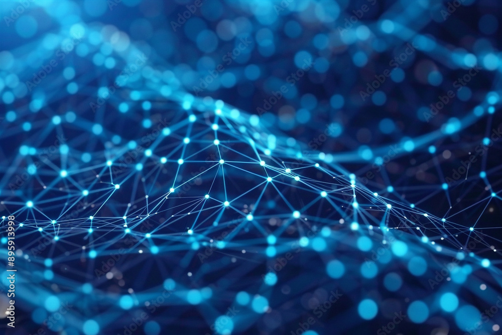 Abstract Blue Network Visualization: Perfect For Tech, Ai, And Digital Communication Concepts Abstract Blue Network Visualization: Perfect For Tech, Ai, And Digital Communication Concepts