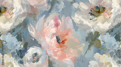 Abstract Floral Brushstrokes - Artistic Painting Wallpaper
