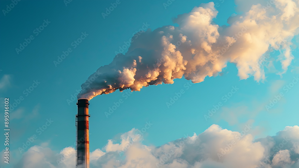 thick smoke coming out of factory chimneys causing air pollution and global warming thick smoke coming out of factory chimneys causing air pollution and global warming