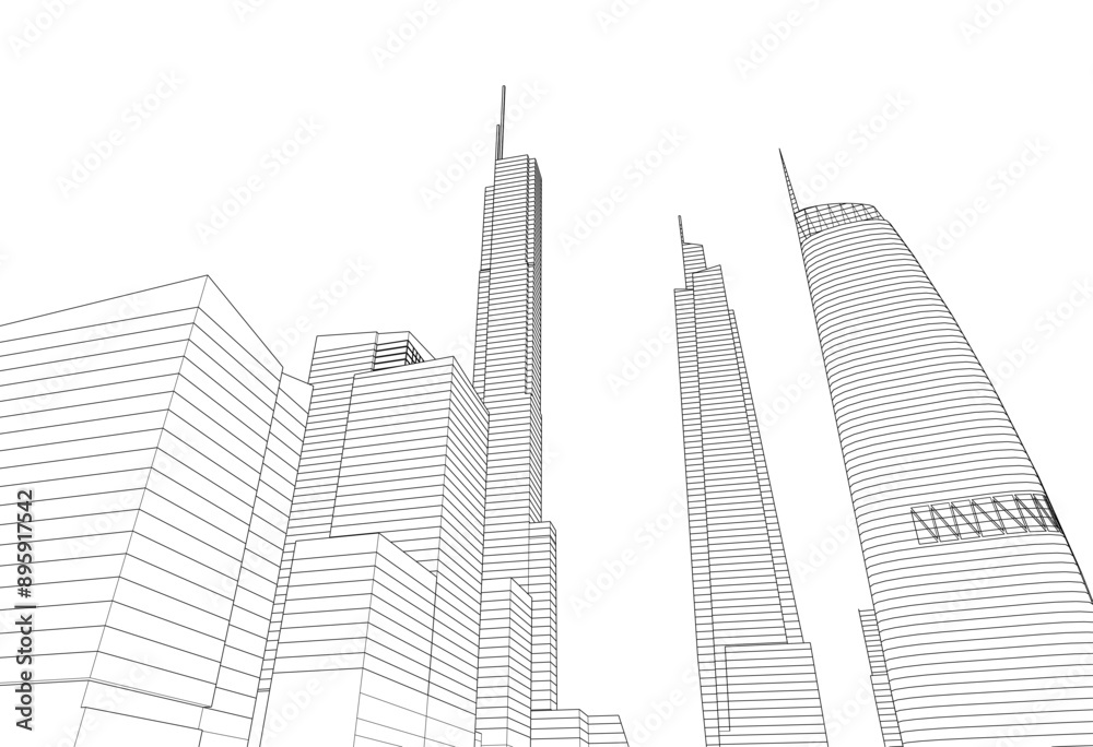 City buildings vector 3d illustration