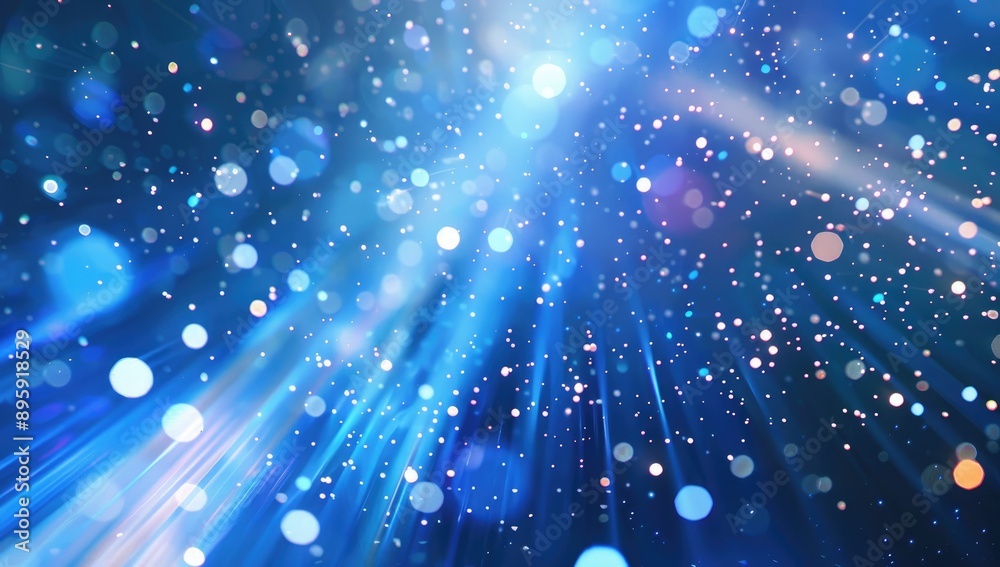 Fototapeta premium Rocket Launching into Space with Vibrant Nebula Background and Bokeh Effect