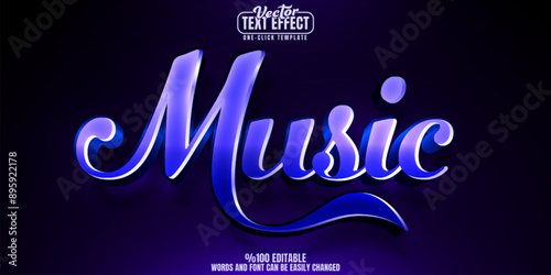 Music editable text effect, customizable melody and sound 3d font style