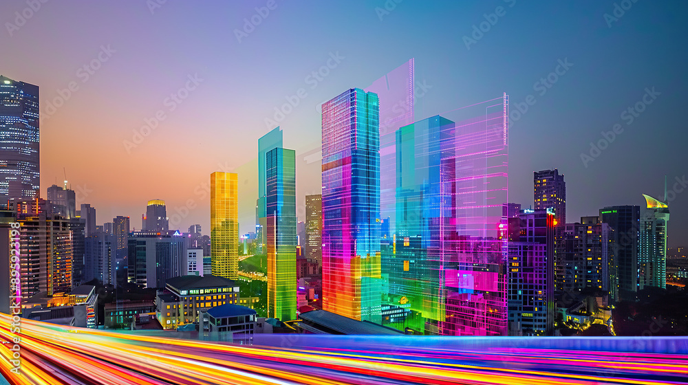Abstract colorful city background Abstract colorful city background