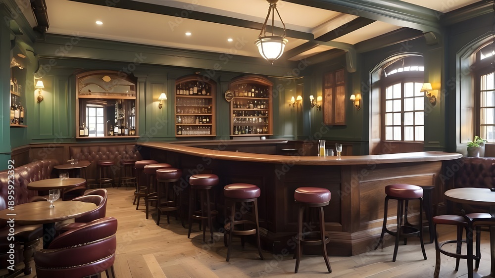 traditional or British-style bar or pub decor traditional or British-style bar or pub decor