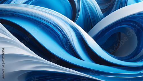 Abstract background composed of blue thin lines and wavy curves, with blank text, product display