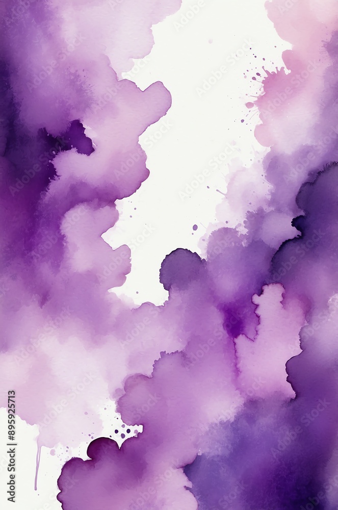 Obraz premium purple theme color abstract gradient painting watercolor illustration design copy space