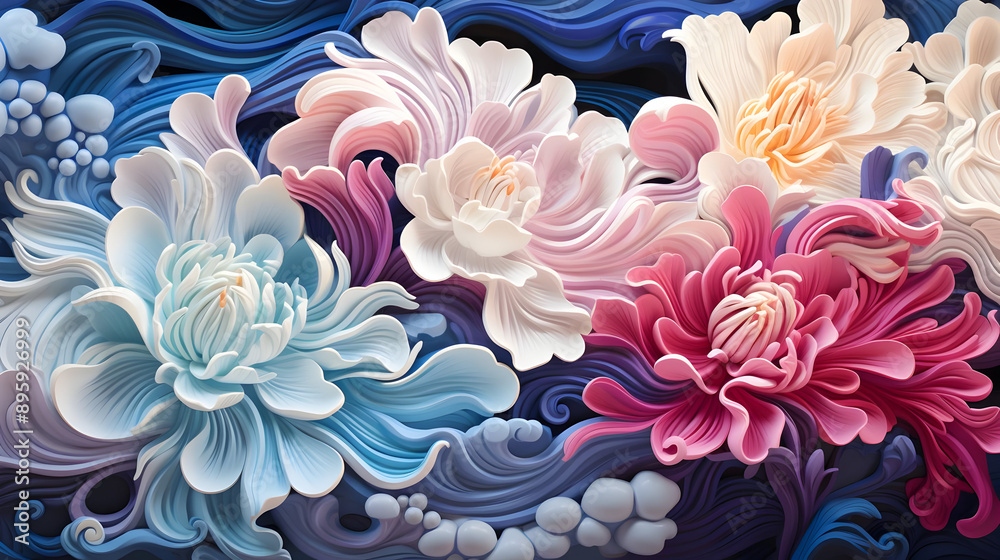 Paper Flower Wall Art: Abstract Floral Design