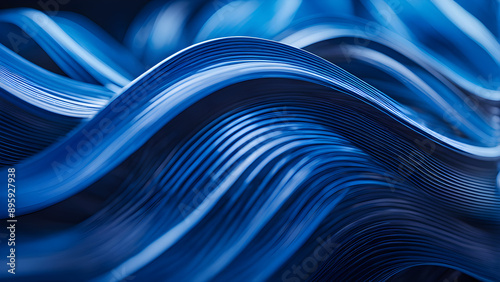 Abstract background composed of blue thin lines and wavy curves, with blank text, product display