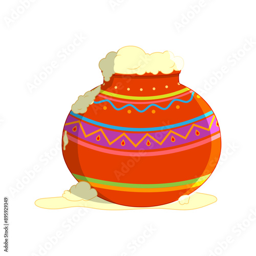 Vector illustration of butter in a pot transparent background