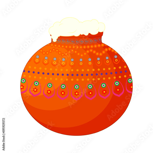 Vector illustration of butter in a pot transparent background