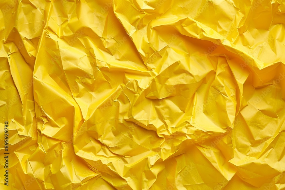 Close-up view of crumpled yellow paper texture useful for abstract backgrounds and designs. Generated AI Close-up view of crumpled yellow paper texture useful for abstract backgrounds and designs. Generated AI