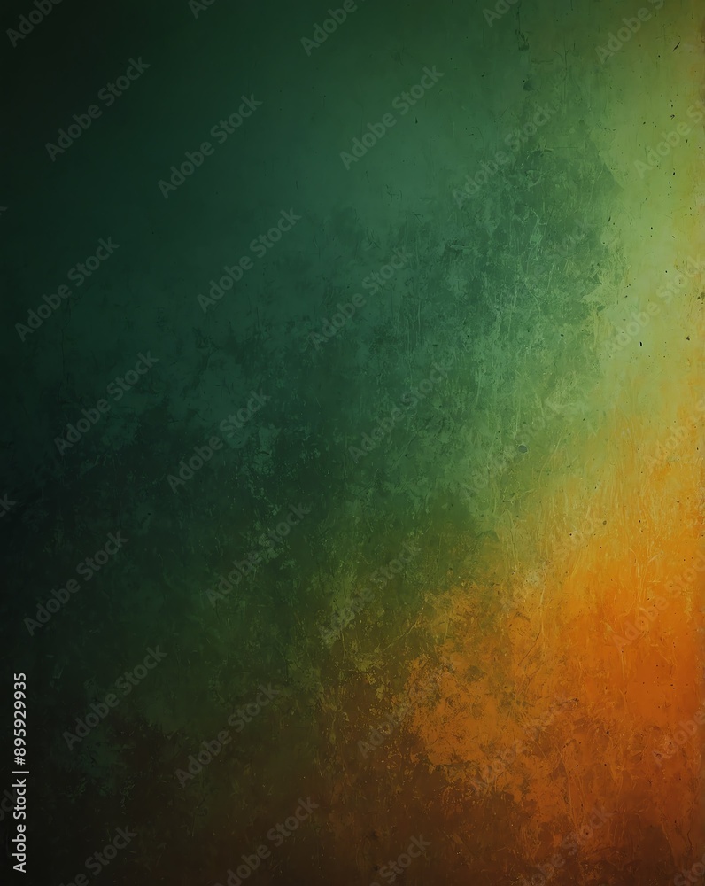 Obraz premium green to orange color gradient grungy texture background copy space design