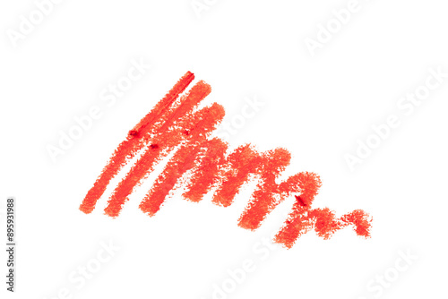 Lip liner stroke on white background