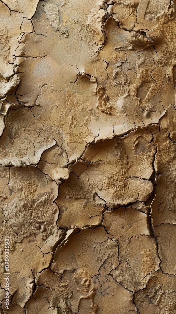 Fototapeta premium Dried Mud Texture Background, 4K hyperrealistic photo