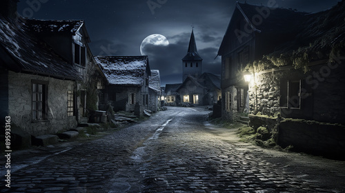 Night Time in an Empty Village