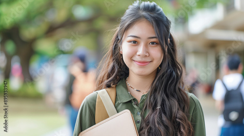 微笑む女性の留学生 photo