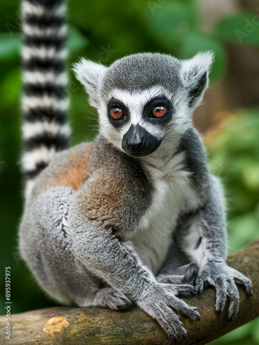 a lemur that is sitting on a tree
