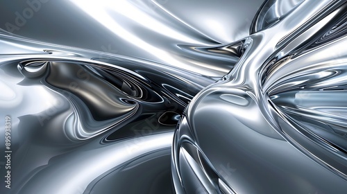 Abstract Metallic: A sleek abstract background with metallic textures and reflective surfaces. 