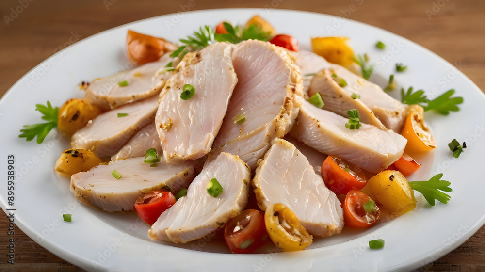 small pieces of cooked chicken breast small pieces of cooked chicken breast