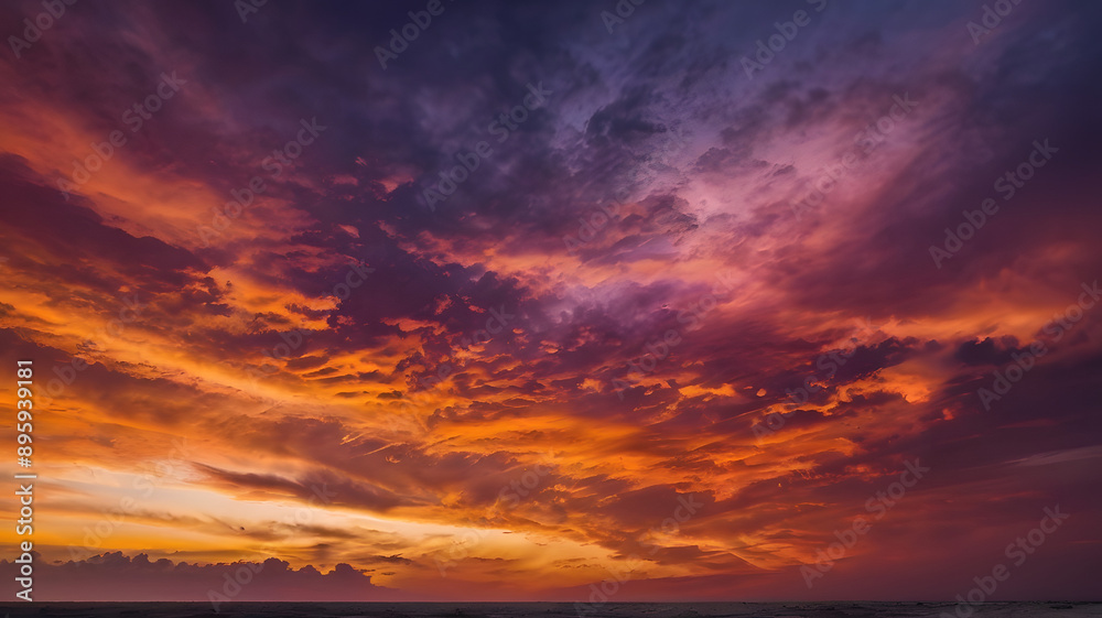 Fototapeta premium a dramatic sunset sky