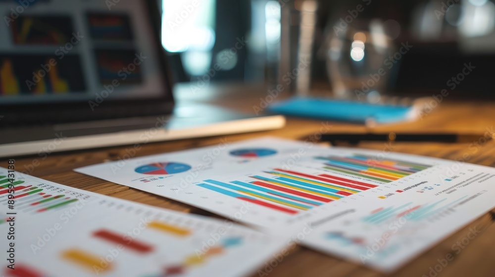 A detailed image of a financial report with bar charts and line graphs. A detailed image of a financial report with bar charts and line graphs.