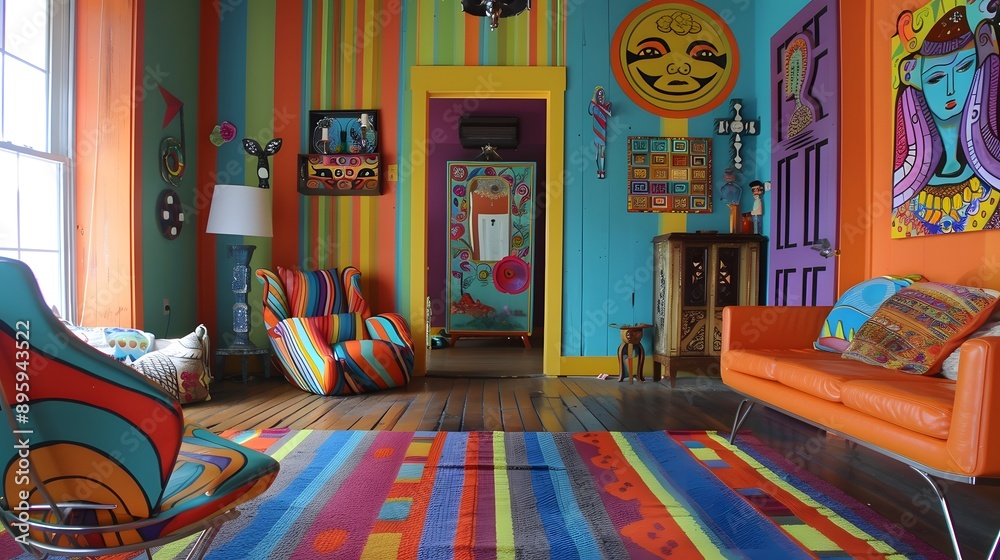 Obraz premium Colorful Living Room Interior Design